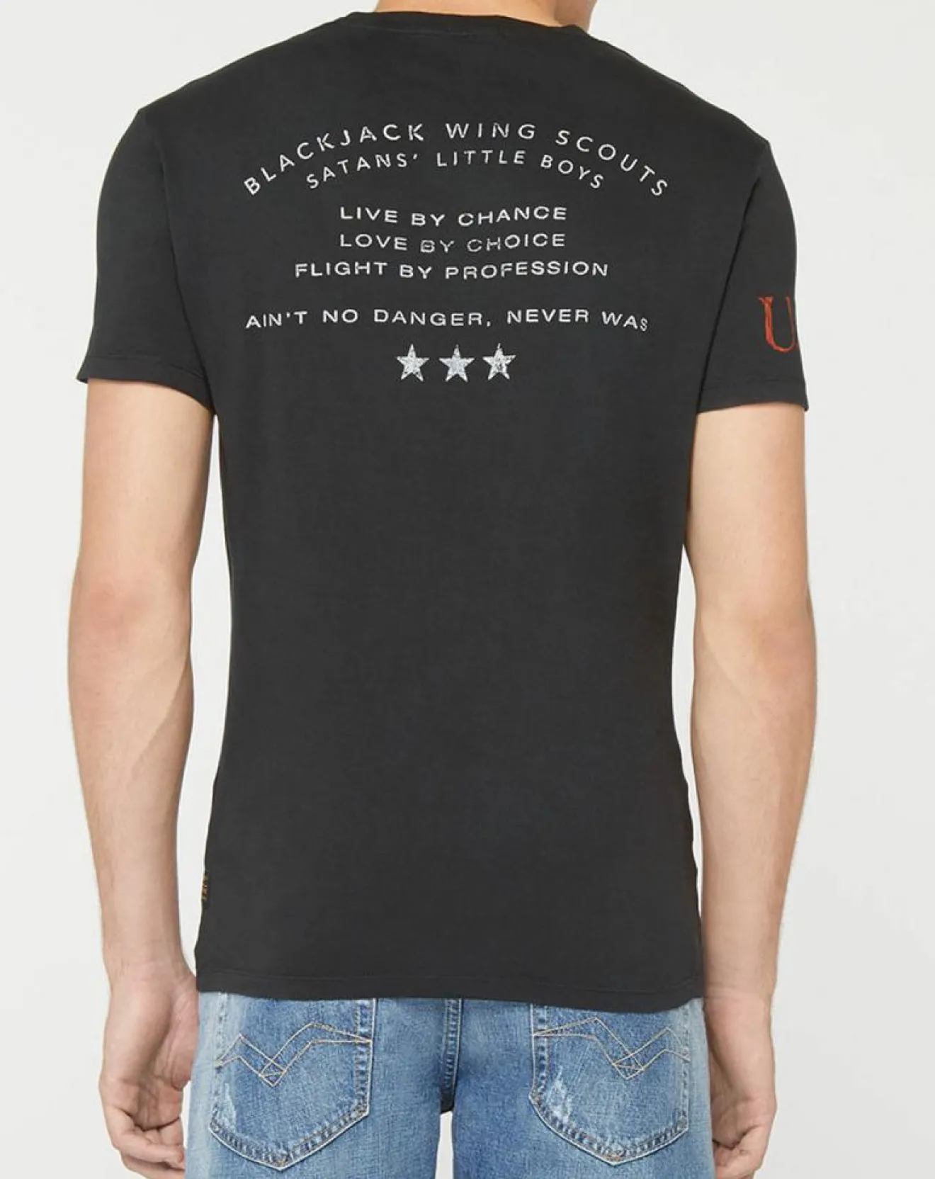 Homme Replay T-Shirt Devil Cœur noir