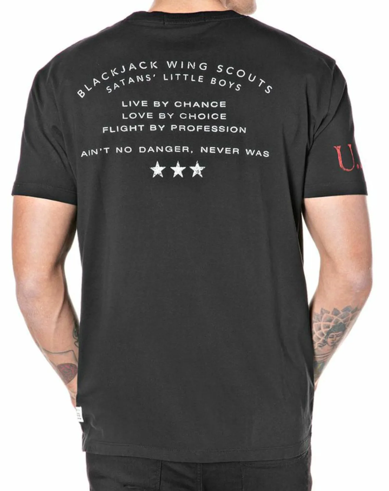 Homme Replay T-Shirt Devil Cœur noir