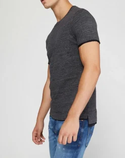 Homme Replay T-Shirt Double Col poche gris foncé