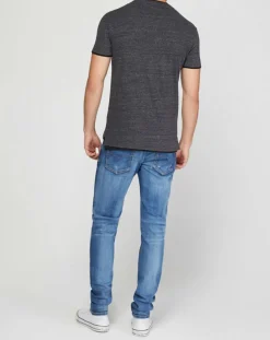 Homme Replay T-Shirt Double Col poche gris foncé