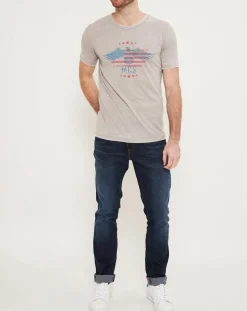 Homme MCS T-Shirt Eagle Flag gris beige