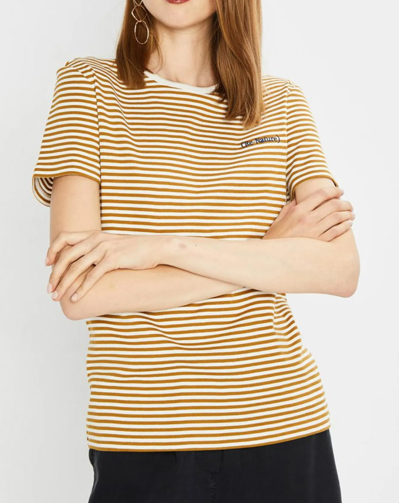 Best Marc O'Polo T-Shirt en Coton à rayures marron/blanc