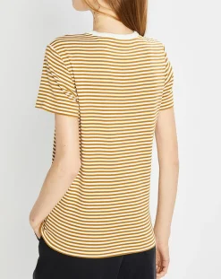 Best Marc O'Polo T-Shirt en Coton à rayures marron/blanc