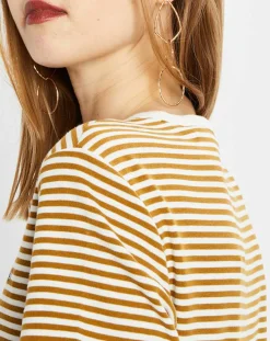 Best Marc O'Polo T-Shirt en Coton à rayures marron/blanc