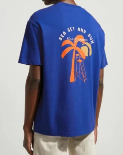 Homme Galeries Lafayette T-Shirt en Coton Bio Bloose rg mc bleu moyen