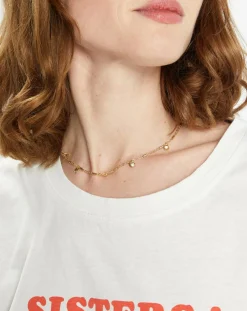 Femme Galeries Lafayette T-Shirt en Coton Bio Sisters blanc