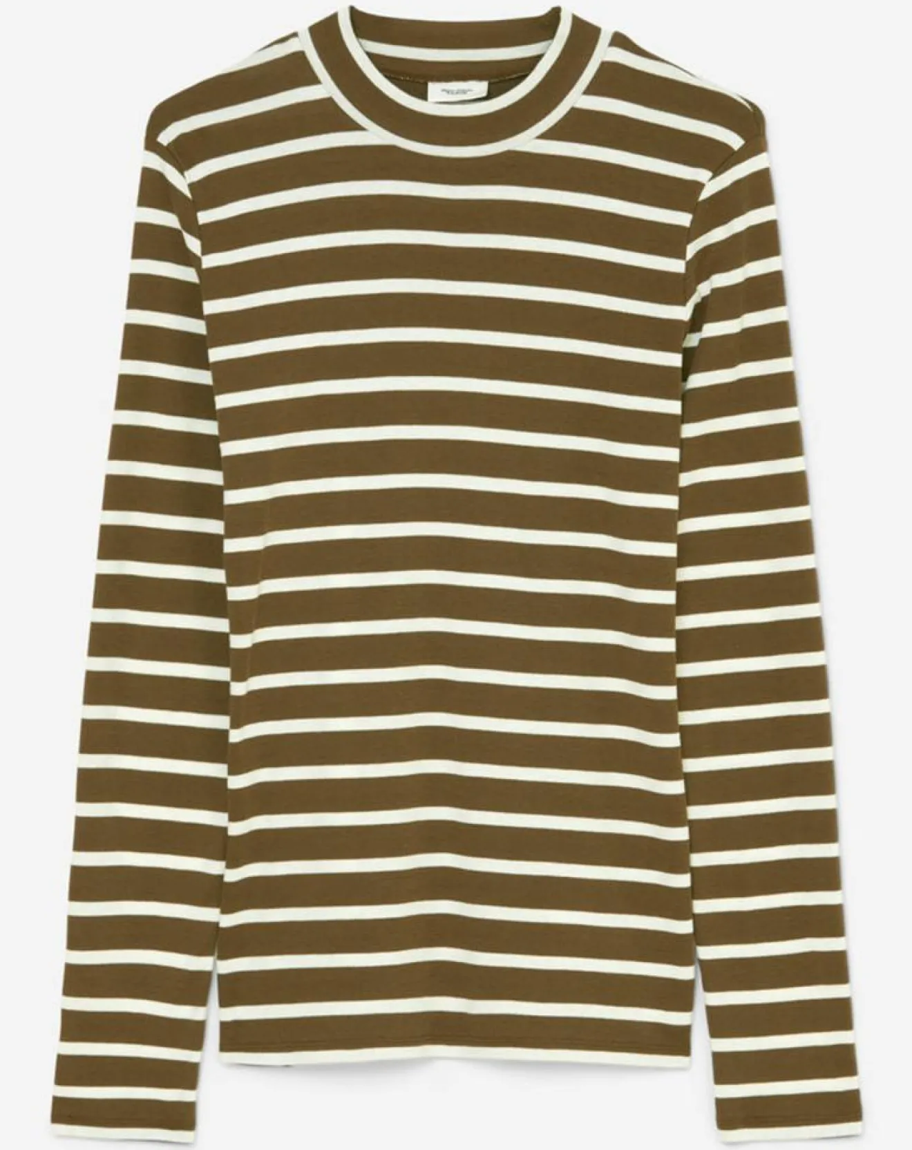 Femme Marc O'Polo T-Shirt en Coton mélangé Turtle rayé écru/marron