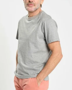 Outlet Hackett London T-shirt en Jersey Regular Fit Rib gris