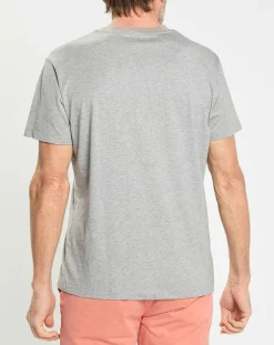 Outlet Hackett London T-shirt en Jersey Regular Fit Rib gris
