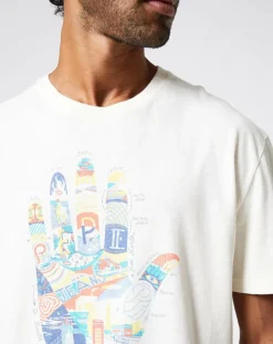 Homme Pepe Jeans T-Shirt en Lin mélangé Print Main Sergio écru