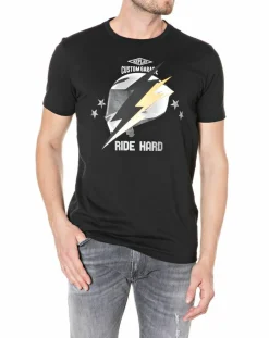 Homme Replay T-Shirt Flash Ride Hard noir
