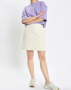 Sale Marc O'Polo T-Shirt gaufré manches 3/4 Boxy violet clair