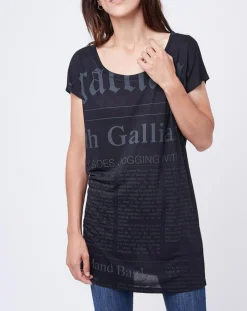 Femme John Galliano T-Shirt Gazette noir/gris