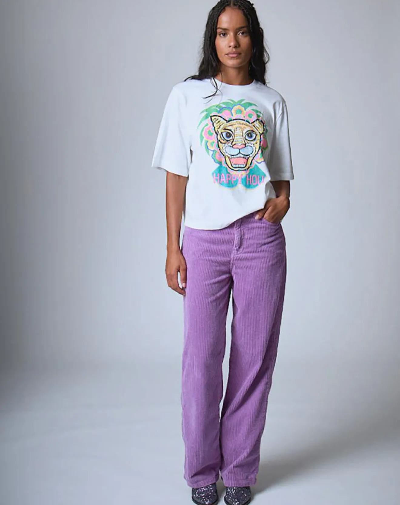 Discount Manoush T-Shirt Happy Holi blanc