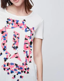 New John Galliano T-Shirt imprimé blanc cassé/multicolore