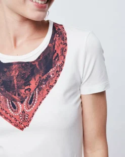 Outlet John Galliano T-Shirt imprimé blanc cassé/rouge/noir