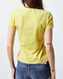 Femme John Galliano T-Shirt imprimé drapeau jaune