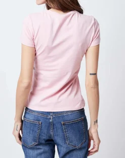 Femme John Galliano T-Shirt imprimé drapeau rose bonbon