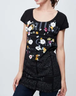 Online John Galliano T-Shirt imprimé Gazette noir