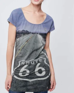 Online John Galliano T-Shirt imprimé gris/bleu
