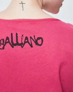 Outlet John Galliano T-Shirt imprimé rose foncé