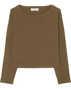 Femme Marc O'Polo T-Shirt jersey stretch marron