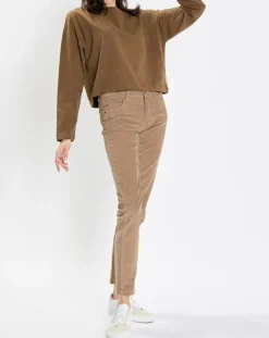 Femme Marc O'Polo T-Shirt jersey stretch marron