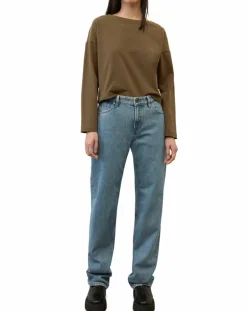 Femme Marc O'Polo T-Shirt jersey stretch marron