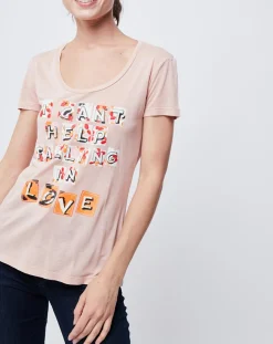 Hot John Galliano T-Shirt rose pâle