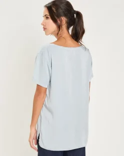 Outlet Yerse T-Shirt Lane gris bleu