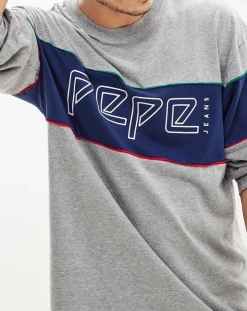 Discount Pepe Jeans T-Shirt Logo Archive gris/bleu