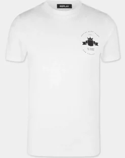 Homme Replay T-Shirt Logo Asolo blanc