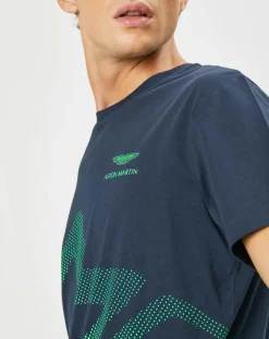 Homme Hackett London T-Shirt Logo Aston Martin Racing bleu marine