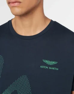 Homme Hackett London T-Shirt Logo Aston Martin Racing bleu marine