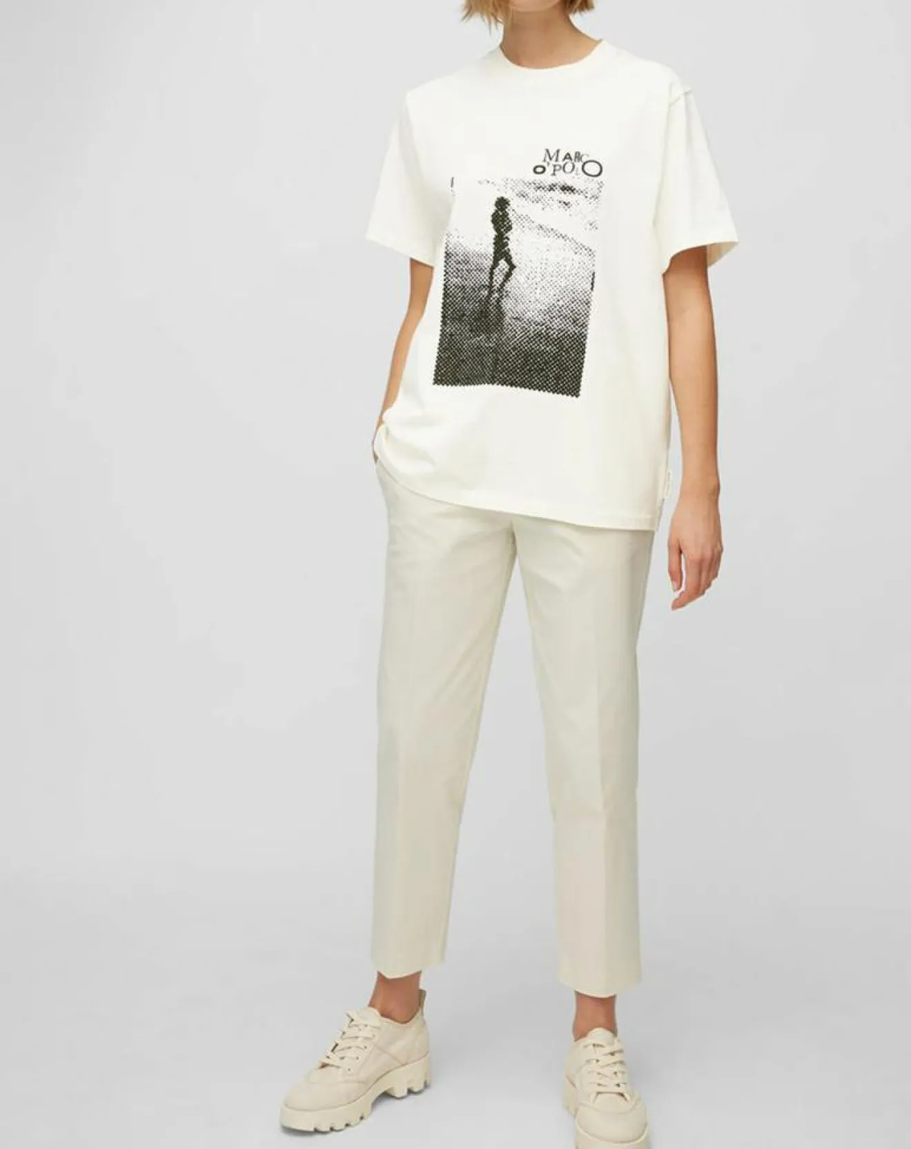 New Marc O'Polo T-Shirt logo mop blanc