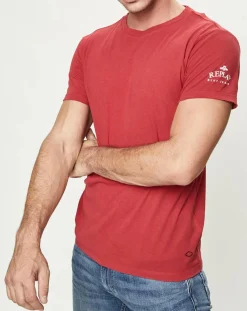 Homme Replay T-Shirt Logo Side rouge