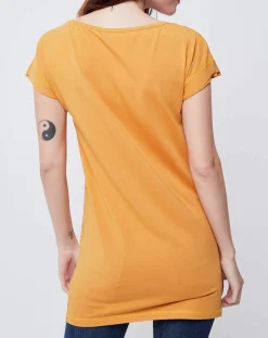 Femme John Galliano T-Shirt long Gazette orange/rouge/gris