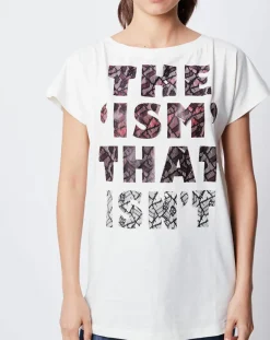 Sale John Galliano T-Shirt Long imprimé blanc cassé/noir/rose