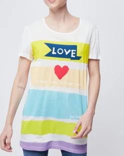 Best John Galliano T-Shirt Long imprimé blanc cassé/multicolore