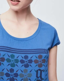 Hot John Galliano T-Shirt Long imprimé bleu