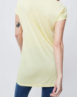 Femme John Galliano T-Shirt Long imprimé Gazette jaune poussin/jaune moutarde