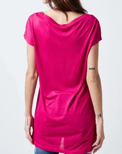 Outlet John Galliano T-Shirt Long imprimé Gazette rose
