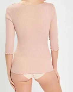 Online Mare T-Shirt manches 3/4 col rond rose