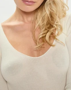 Femme Mare T-Shirt manches 3/4 col rond blanc