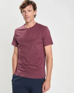 New Hackett London T-Shirt manches courtes Aston Martin Racing Embossé bordeaux