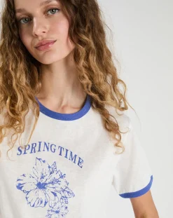 Femme The Korner T-shirt Martha blanc/bleu