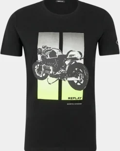 Discount Replay T-Shirt Moto Bike noir