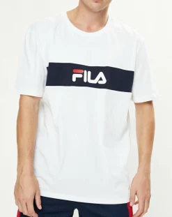Clearance Fila T-Shirt Nolan blanc/marine