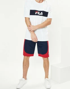 Clearance Fila T-Shirt Nolan blanc/marine