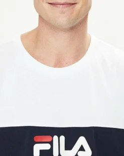 Clearance Fila T-Shirt Nolan blanc/marine